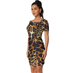 Fitted Knot Split End Bodycon Dress 