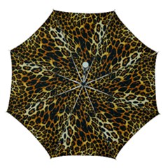 Leopard Skin Texture, Macro, Brown Automatic Folding Umbrella with Case (Medium) from ArtsNow.com