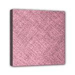 Pink Fabric Texture, Knitted Pink Texture, Mini Canvas 6  x 6  (Stretched)