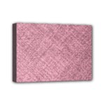 Pink Fabric Texture, Knitted Pink Texture, Mini Canvas 7  x 5  (Stretched)