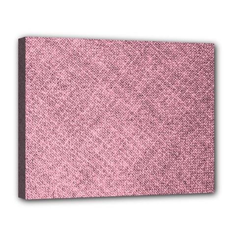 Pink Fabric Texture, Knitted Pink Texture, Canvas 14  x 11  (Stretched) from ArtsNow.com