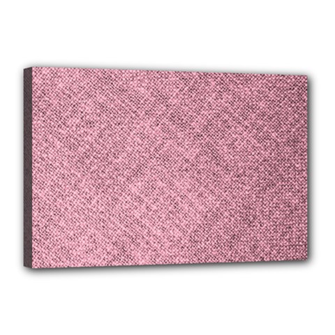 Pink Fabric Texture, Knitted Pink Texture, Canvas 18  x 12  (Stretched) from ArtsNow.com