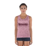 Pink Fabric Texture, Knitted Pink Texture, Sport Tank Top 