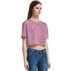 Women s Round Neck Short Sleeve Crop Top 