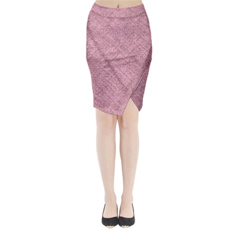 Pink Fabric Texture, Knitted Pink Texture, Midi Wrap Pencil Skirt from ArtsNow.com