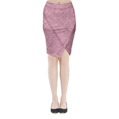 Pink Fabric Texture, Knitted Pink Texture, Midi Wrap Pencil Skirt from ArtsNow.com