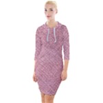 Pink Fabric Texture, Knitted Pink Texture, Quarter Sleeve Hood Bodycon Dress