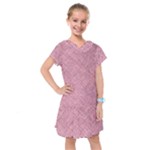 Pink Fabric Texture, Knitted Pink Texture, Kids  Drop Waist Dress