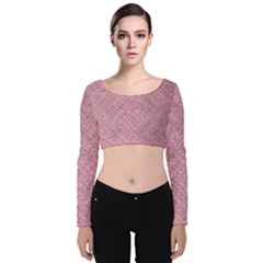 Velvet Long Sleeve Crop Top 