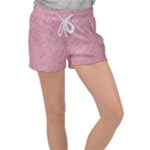 Pink Fabric Texture, Knitted Pink Texture, Women s Velour Lounge Shorts