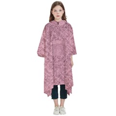 Pink Fabric Texture, Knitted Pink Texture, Kids  Hooded Rain Ponchos from ArtsNow.com