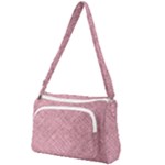 Pink Fabric Texture, Knitted Pink Texture, Front Pocket Crossbody Bag