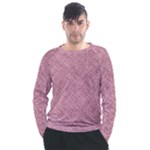 Pink Fabric Texture, Knitted Pink Texture, Men s Long Sleeve Raglan T-Shirt