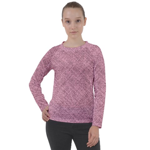 Pink Fabric Texture, Knitted Pink Texture, Women s Long Sleeve Raglan T