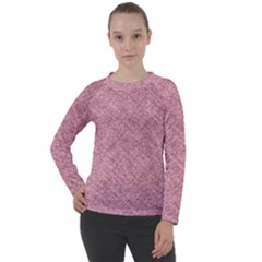 Pink Fabric Texture, Knitted Pink Texture, Women s Long Sleeve Raglan T