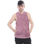 Pink Fabric Texture, Knitted Pink Texture, Men s Sleeveless Hoodie