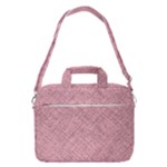 Pink Fabric Texture, Knitted Pink Texture, MacBook Pro 15  Shoulder Laptop Bag