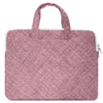 Pink Fabric Texture, Knitted Pink Texture, MacBook Pro 15  Double Pocket Laptop Bag 