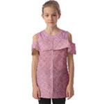 Pink Fabric Texture, Knitted Pink Texture, Fold Over Open Sleeve Top