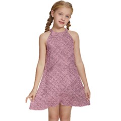 Kids  Halter Collar Waist Tie Chiffon Dress 