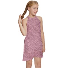 Kids  Halter Collar Waist Tie Chiffon Dress 