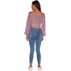 Long Sleeve Crinkled Weave Crop Top 