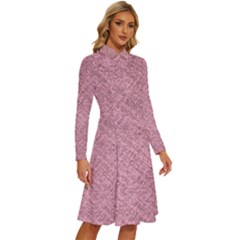 Long Sleeve Shirt Collar A-Line Dress 