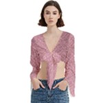 Pink Fabric Texture, Knitted Pink Texture, Trumpet Sleeve Cropped Top