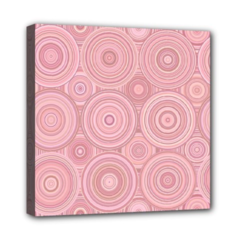 Pink Retro Texture With Circles, Retro Circles Background, Mini Canvas 8  x 8  (Stretched) from ArtsNow.com