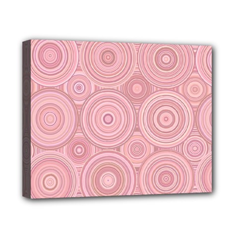 Pink Retro Texture With Circles, Retro Circles Background, Canvas 10  x 8  (Stretched) from ArtsNow.com