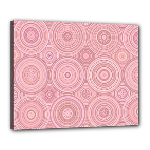 Pink Retro Texture With Circles, Retro Circles Background, Canvas 20  x 16  (Stretched) from ArtsNow.com