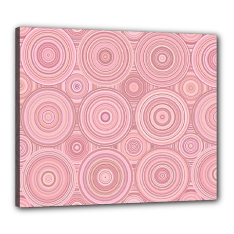 Pink Retro Texture With Circles, Retro Circles Background, Canvas 24  x 20  (Stretched) from ArtsNow.com