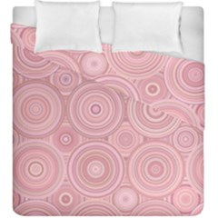 Pink Retro Texture With Circles, Retro Circles Background, Duvet Cover Double Side (King Size) from ArtsNow.com