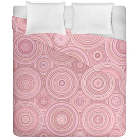 Pink Retro Texture With Circles, Retro Circles Background, Duvet Cover Double Side (California King Size) from ArtsNow.com