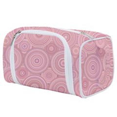 Pink Retro Texture With Circles, Retro Circles Background, Toiletries Pouch from ArtsNow.com