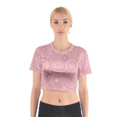 Pink Retro Texture With Circles, Retro Circles Background, Cotton Crop Top from ArtsNow.com