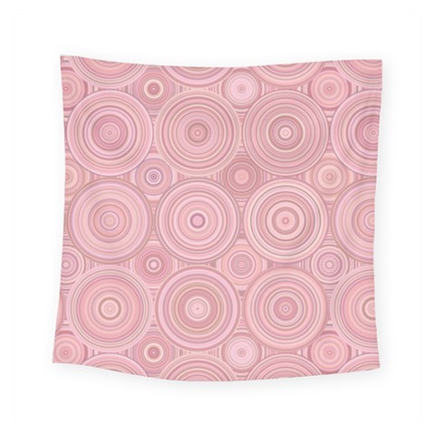 Pink Retro Texture With Circles, Retro Circles Background, Square Tapestry (Small) from ArtsNow.com