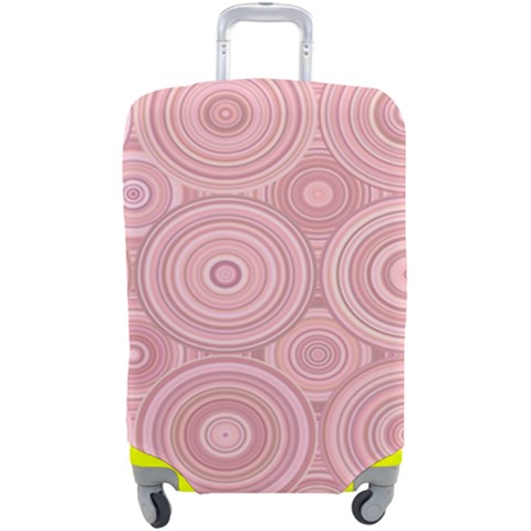 Pink Retro Texture With Circles, Retro Circles Background, Luggage Cover (Large) from ArtsNow.com