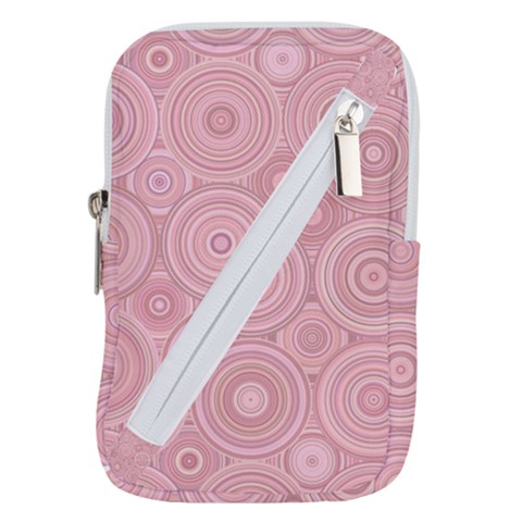 Pink Retro Texture With Circles, Retro Circles Background, Belt Pouch Bag (Small) from ArtsNow.com