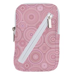 Pink Retro Texture With Circles, Retro Circles Background, Belt Pouch Bag (Small) from ArtsNow.com