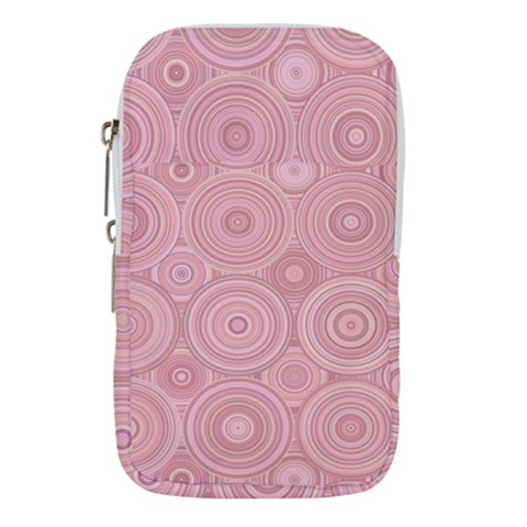 Pink Retro Texture With Circles, Retro Circles Background, Waist Pouch (Large) from ArtsNow.com