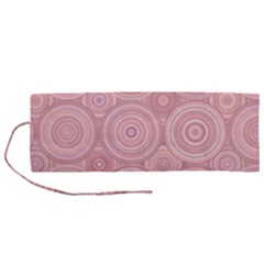 Pink Retro Texture With Circles, Retro Circles Background, Roll Up Canvas Pencil Holder (M) from ArtsNow.com