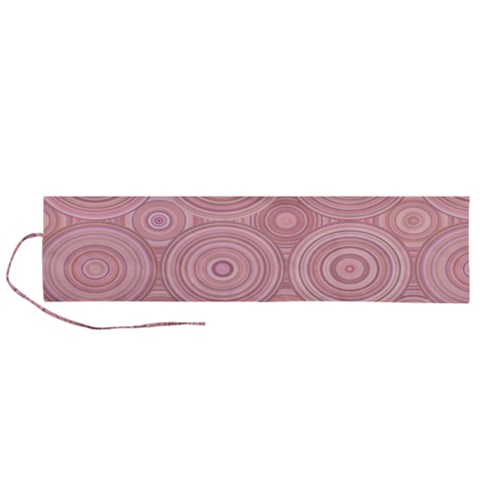 Pink Retro Texture With Circles, Retro Circles Background, Roll Up Canvas Pencil Holder (L) from ArtsNow.com