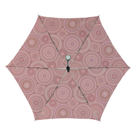 Pink Retro Texture With Circles, Retro Circles Background, Automatic Folding Umbrella with Case (Small) from ArtsNow.com