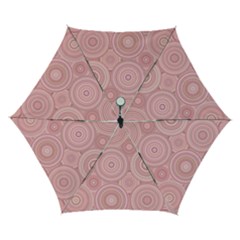 Pink Retro Texture With Circles, Retro Circles Background, Automatic Folding Umbrella with Case (Small) from ArtsNow.com