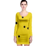 Punch Hole, Black Hole Long Sleeve Bodycon Dress