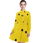 Punch Hole, Black Hole Long Sleeve Chiffon Shirt Dress