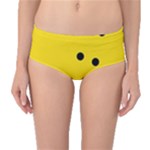 Punch Hole, Black Hole Mid-Waist Bikini Bottoms