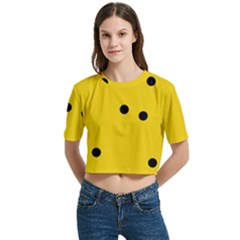 Women s Round Neck Short Sleeve Crop Top 