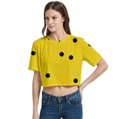 Women s Round Neck Short Sleeve Crop Top 